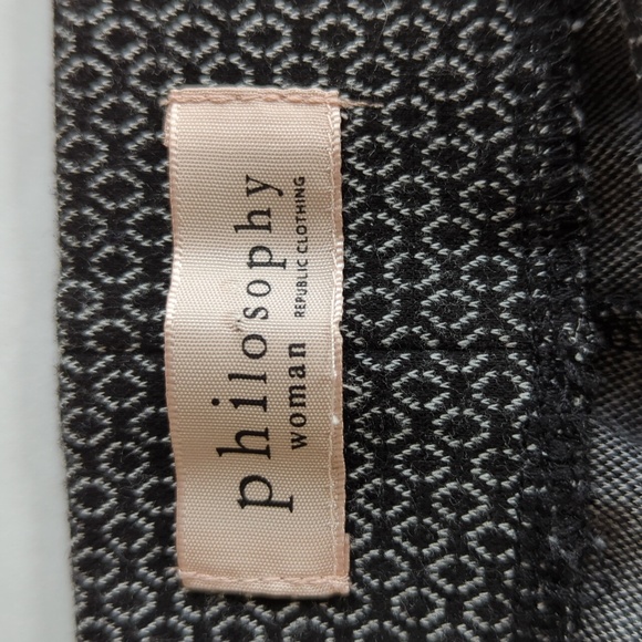 Philosophy Woman Stretch Waist Pants Plus 1X Black Off White Pockets - Picture 3 of 14